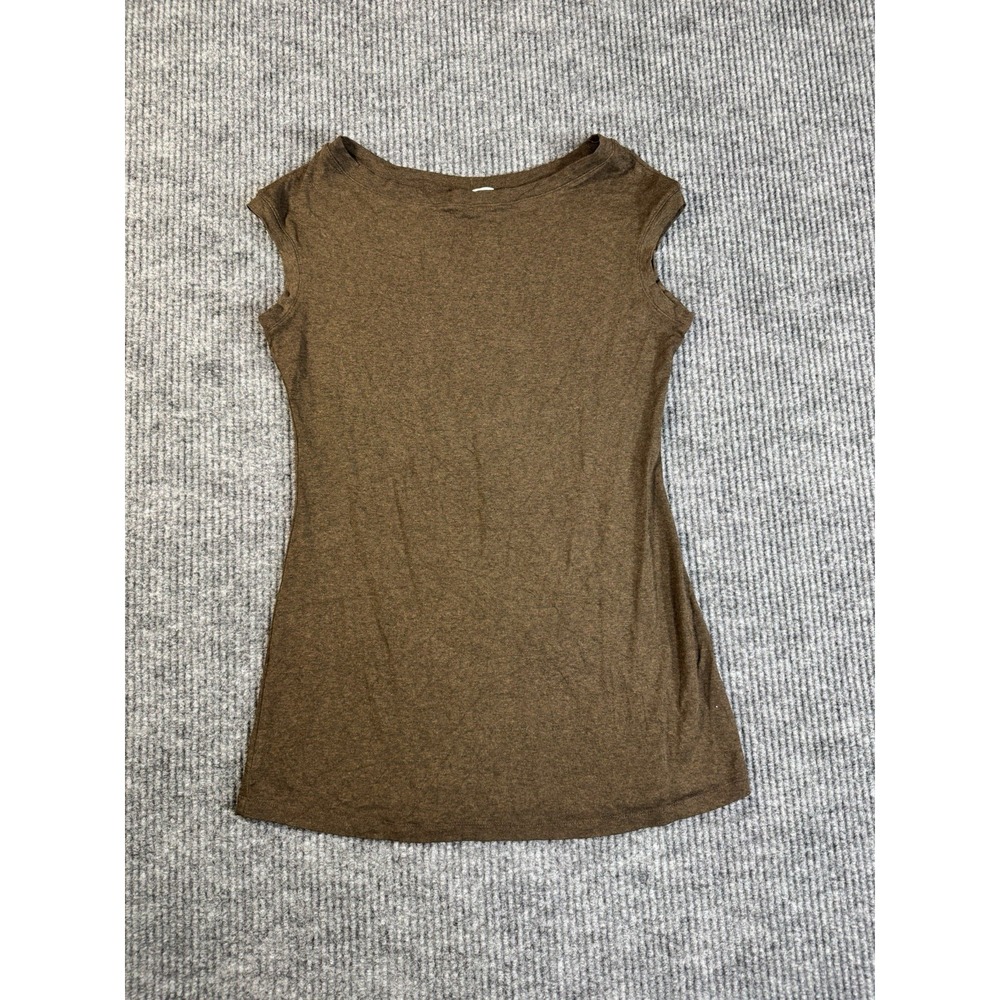 ANGELROX Women's Brown Sleeveless Boat Neck Pullover‎ Top Rayon S/M